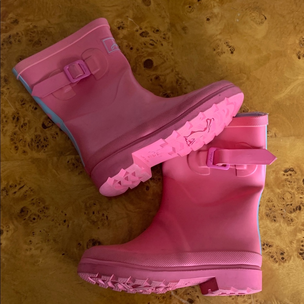 Joules Pink Rain Boot Girls 12